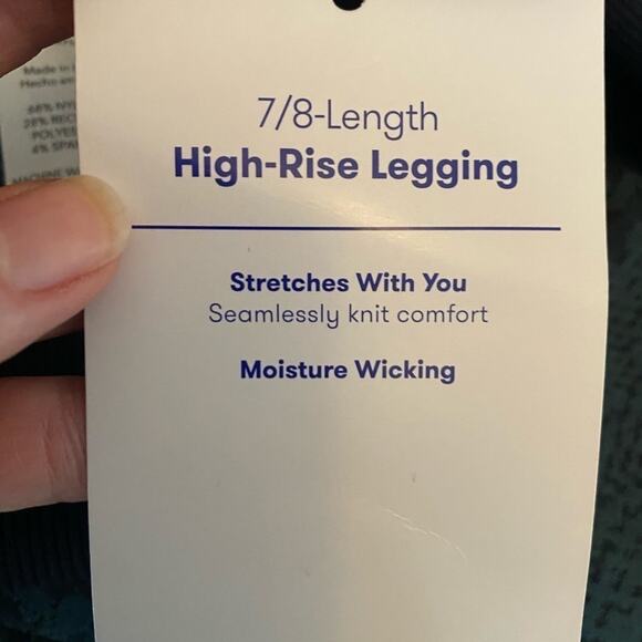 Joy Lab Teal Nights Yoga Pilates Seamless 7/8 Length High Rise Legging Large NWT - Picture 11 of 12